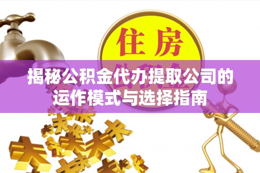 攸县揭秘公积金代办提取公司的运作模式与选择指南