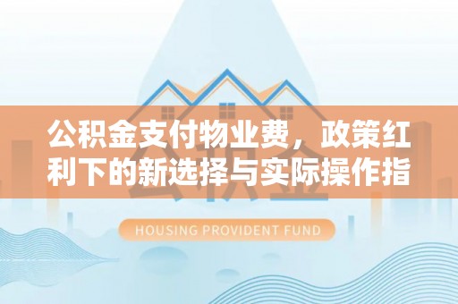 攸县公积金支付物业费，政策红利下的新选择与实际操作指南